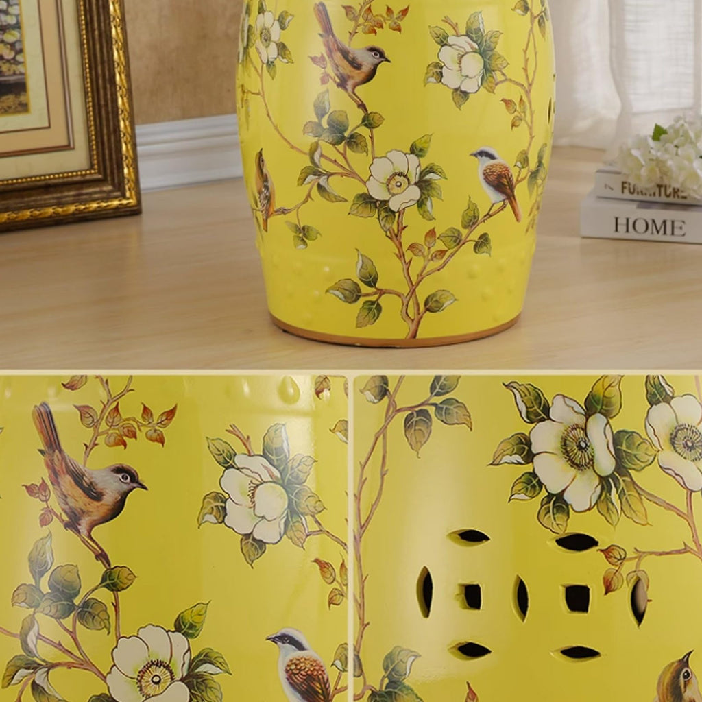 Ceramic Drum Garden Stool S446095