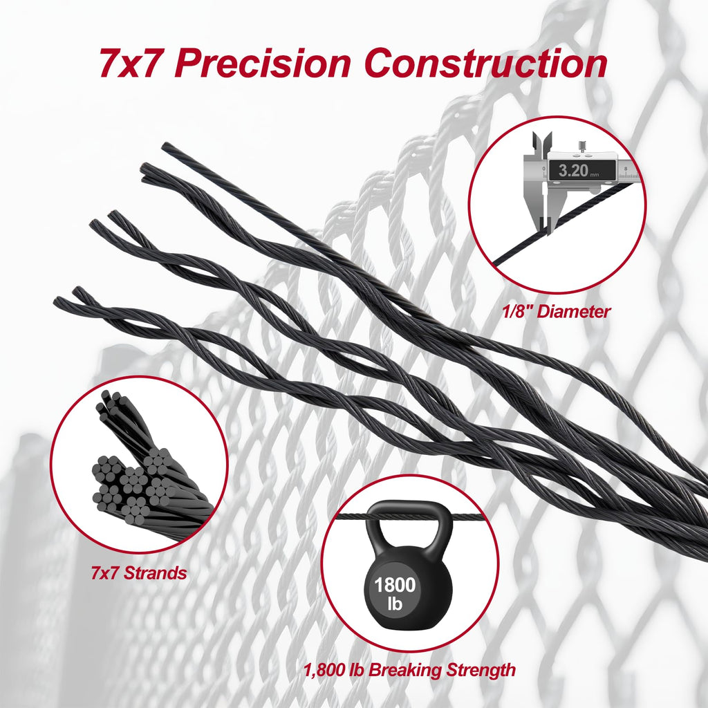 Black 1/8in T316 Stainless Steel Wire Rope B902