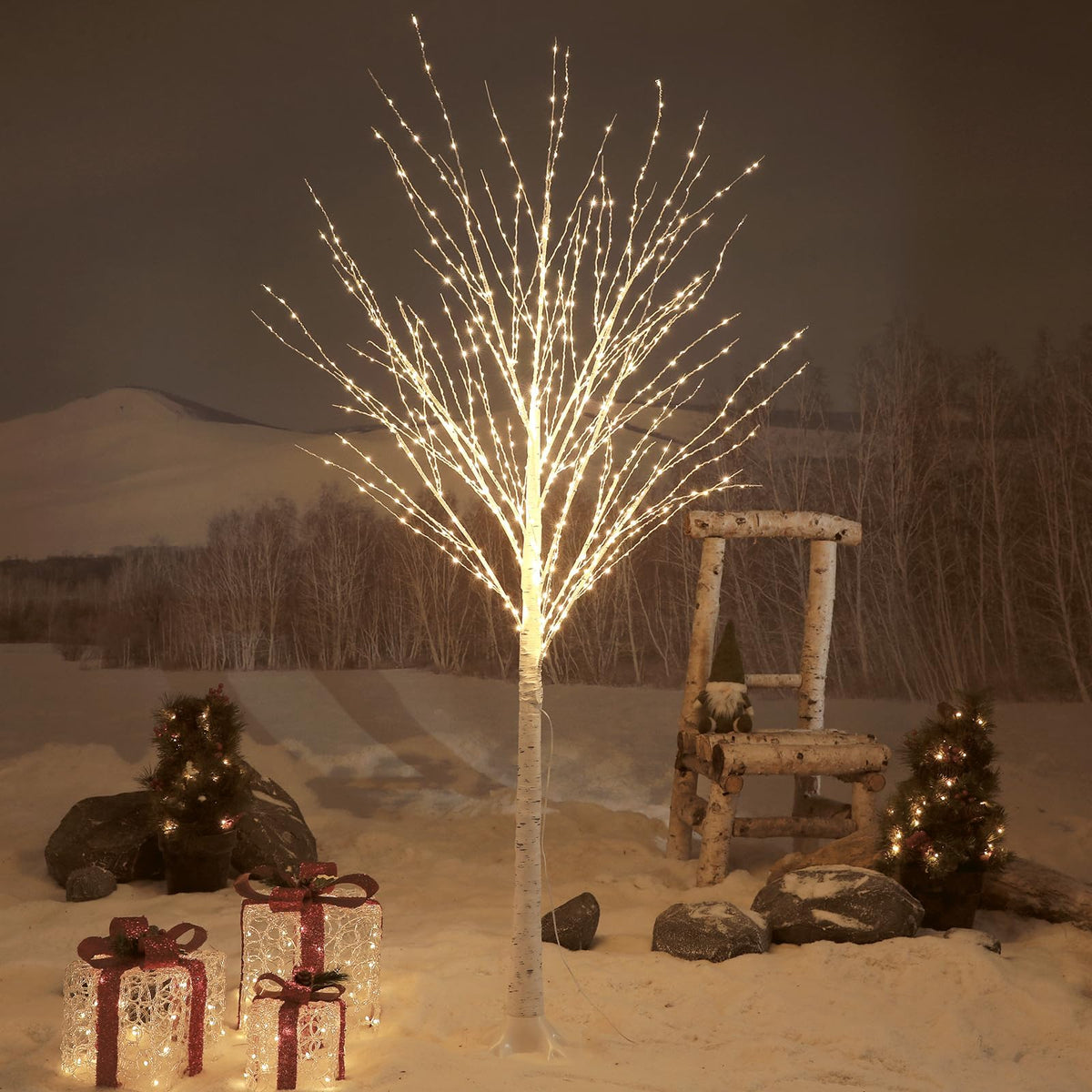 6FT Lighted Birch Tree S700