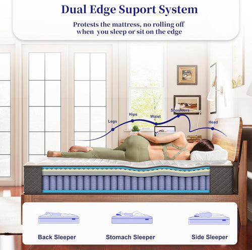 10 Inch Full Size Medium Firm Hybrid Mattress Z259156