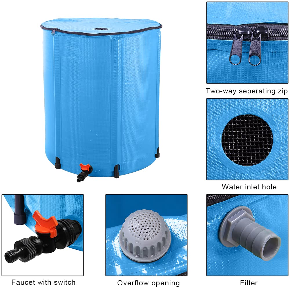 50 Gallon Blue Collapsible Rain Barrel O6292