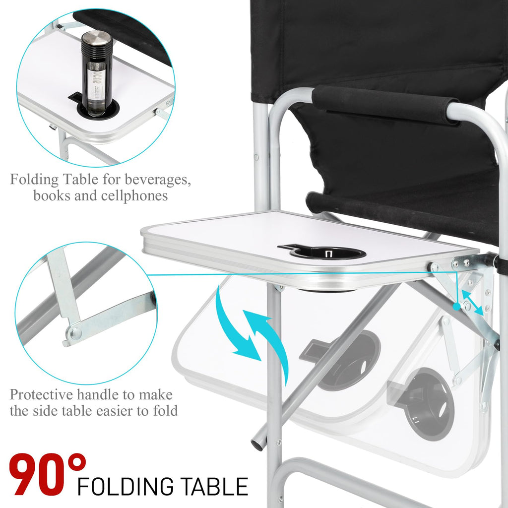 26" Tall Black Folding Directors Chair J36632