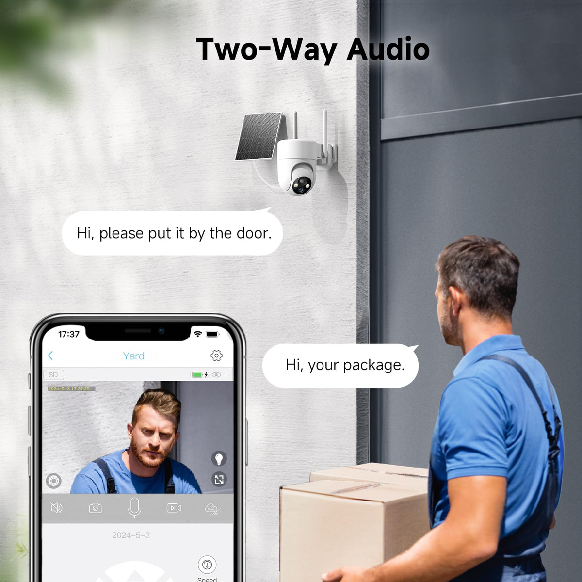 2K Solar Wireless Outdoor Security Cameras with 360° View, 4 Pack, White S787