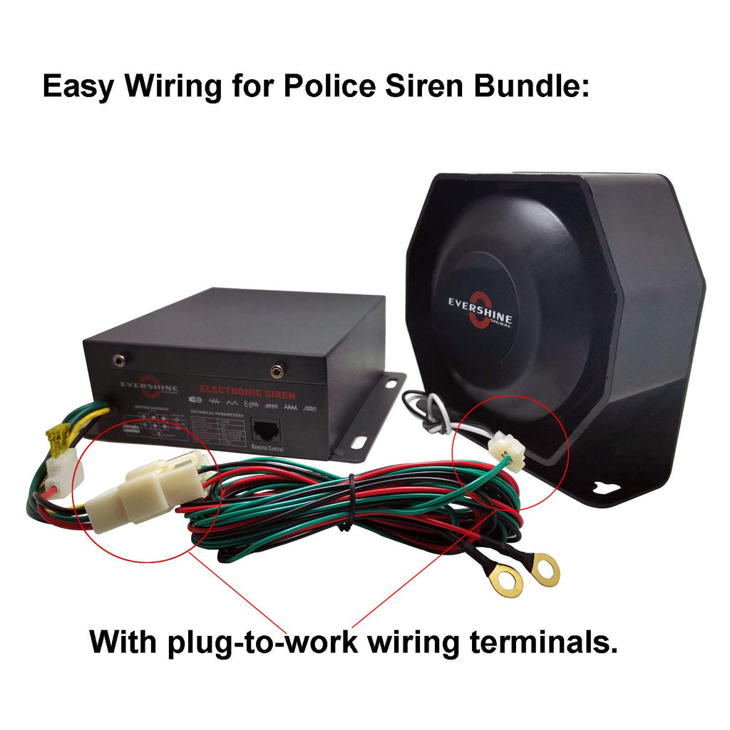 100W Police Siren PA System Kit with Slim Speaker Handheld Microphone J62744