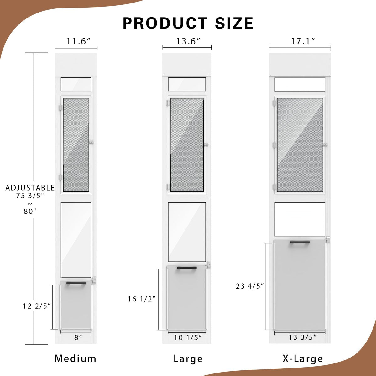 Adjustable Height Sliding Glass Door Dog Door L68911