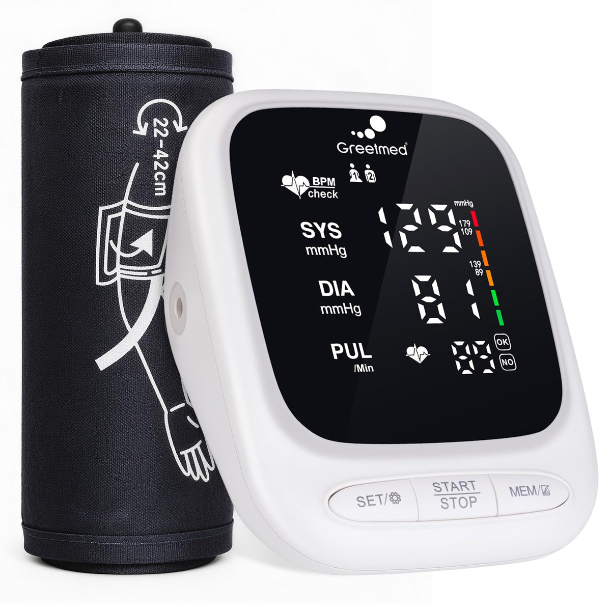 Automatic Upper Arm Blood Pressure Monitor with Adjustable 8.7"-16.5" Cuff I595238