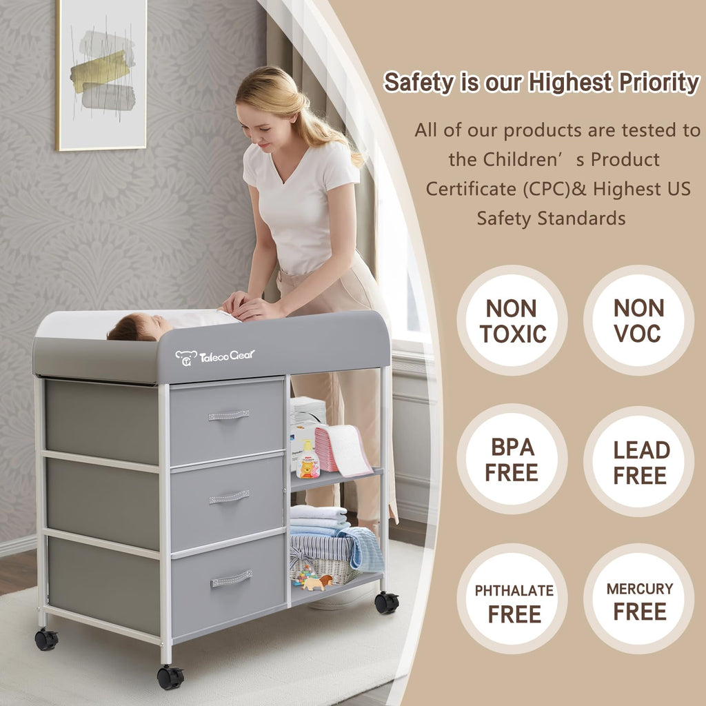 Portable Baby Changing Table with 3 Storage Baskets Z443
