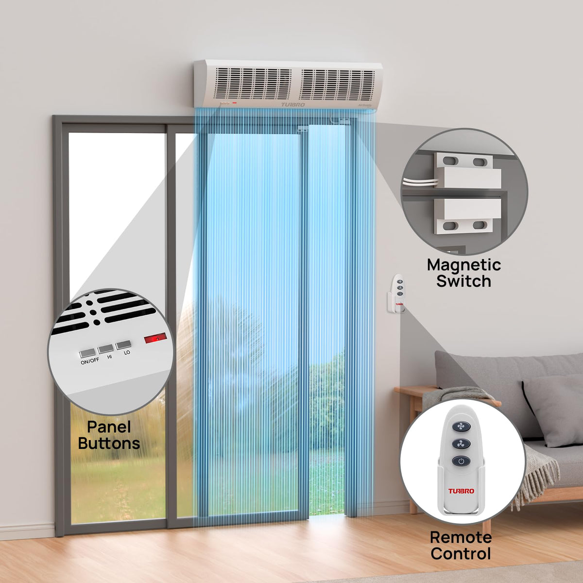 36-Inch Wall-Mounted Air Curtain Fan F203