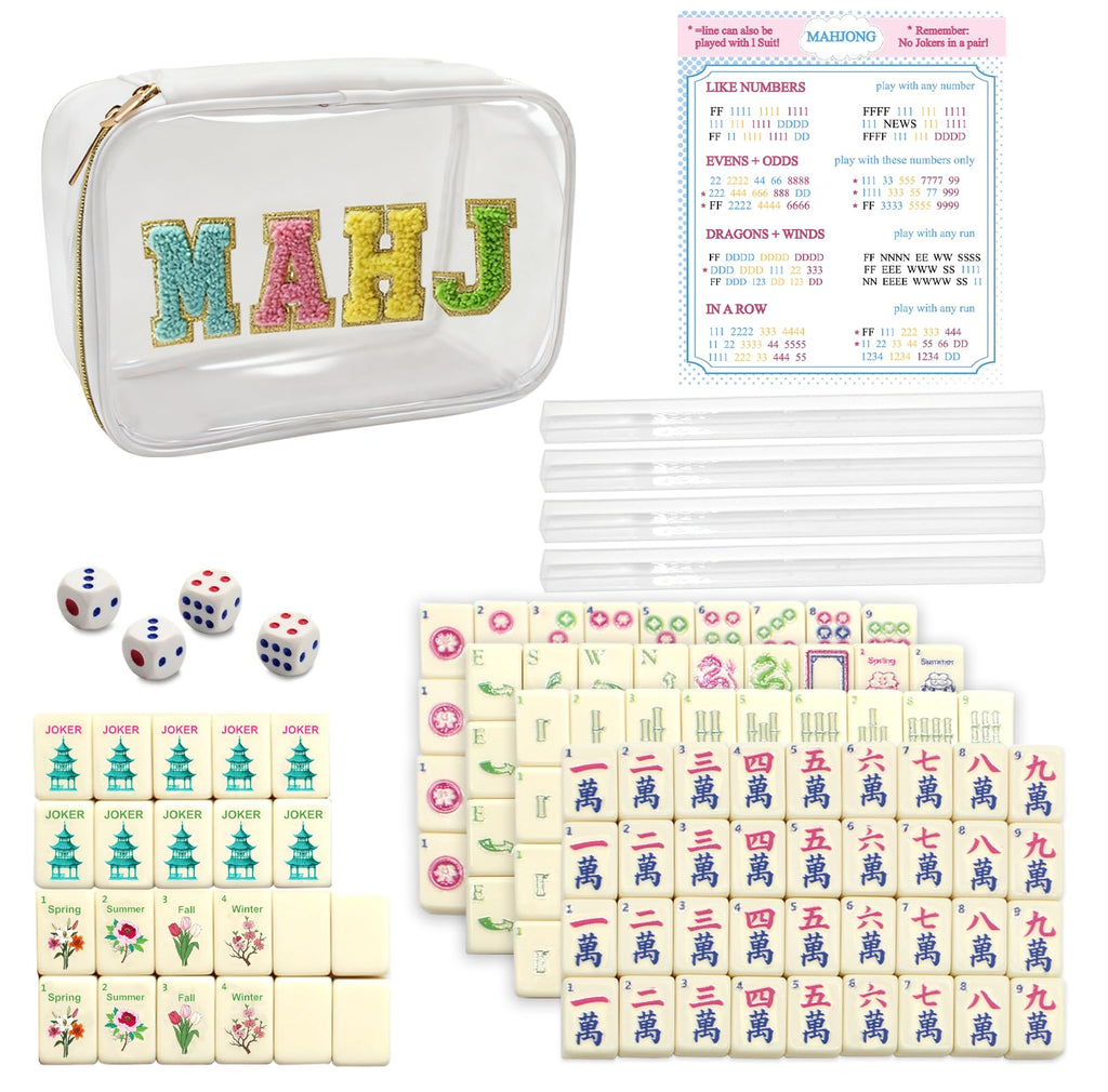Mini Mahjong Set with 166 White Tiles N41330