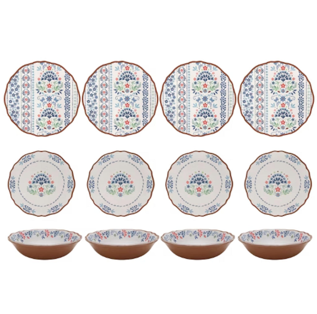 12-Piece Bamboo Melamine Dinnerware Set N902653