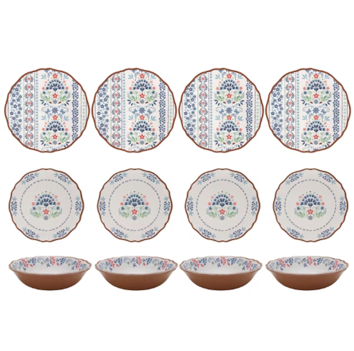 12-Piece Bamboo Melamine Dinnerware Set N902653