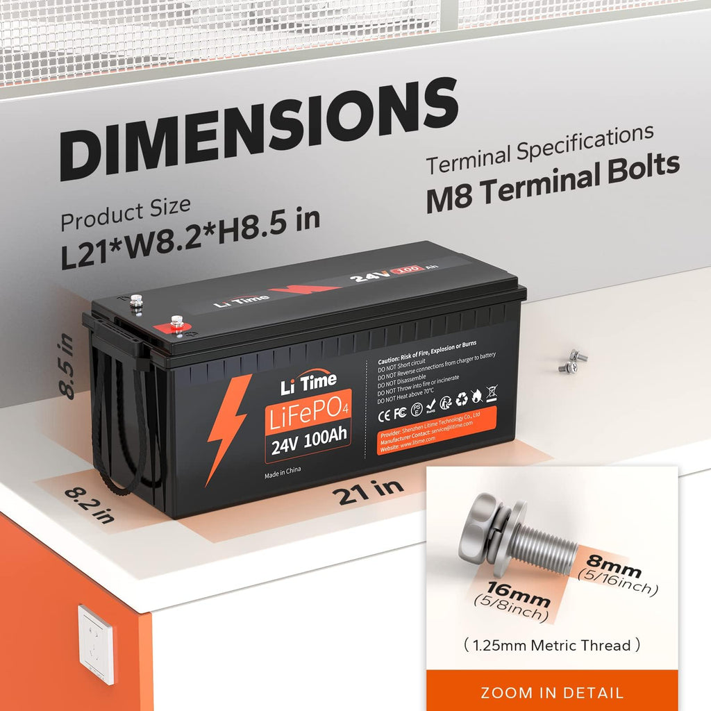 24V 100Ah LiFePO4 Lithium Battery P19730