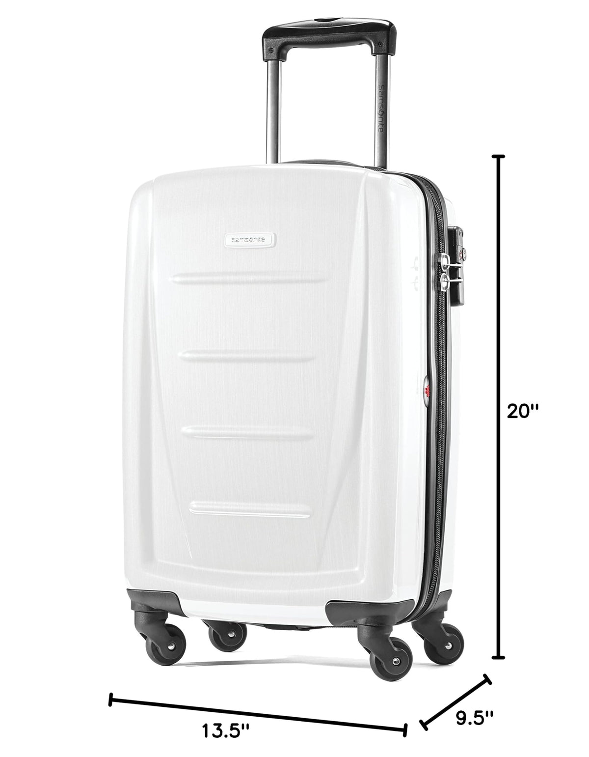 Hardside Luggage with Spinner Wheels, Carry-On 20-Inch, Brushed White J2106