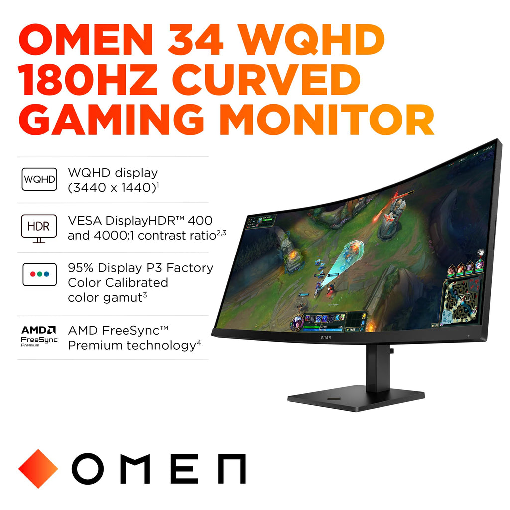 34 inch WQHD 180Hz Curved Gaming Monitor P3898