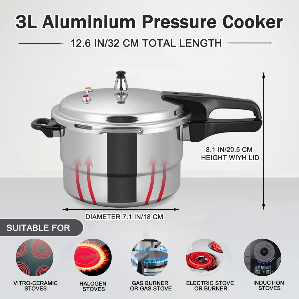 3 Quart Aluminum Pressure Cooker T4564