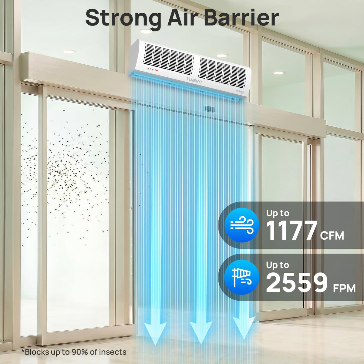 36-Inch Wall-Mounted Air Curtain Fan F203