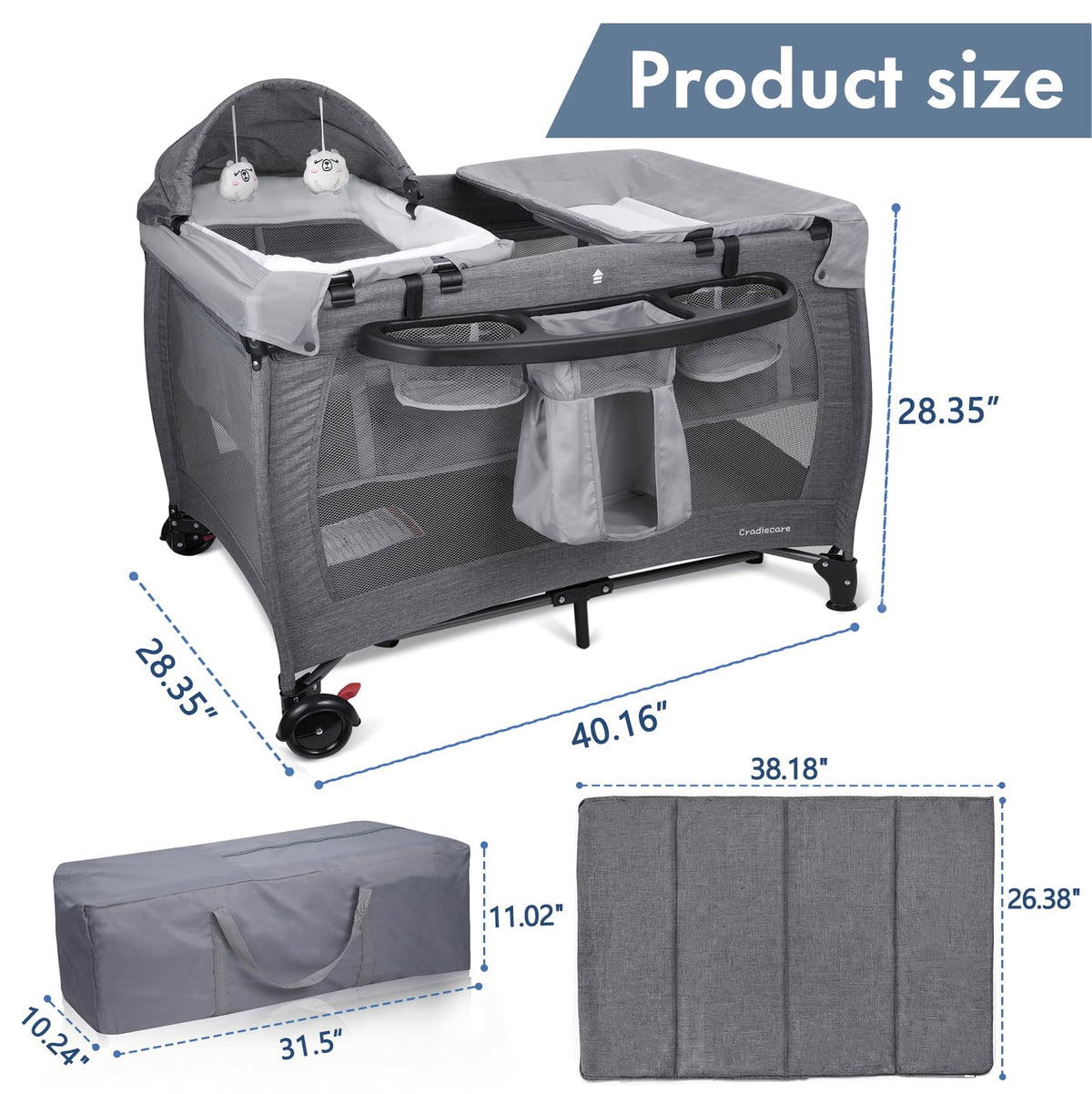5-in-1 Pack and Play with Bassinet & Changing Table L9618