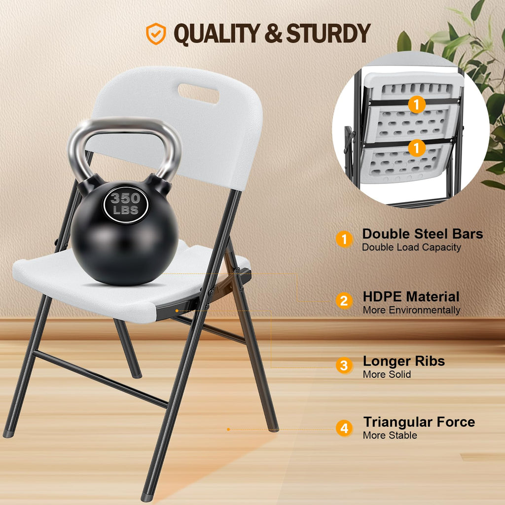White 4 Pack Folding Chairs S65220