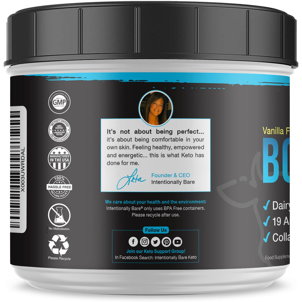 Grass-fed Vanilla Bone Broth Protein Powder 16.5oz W2463