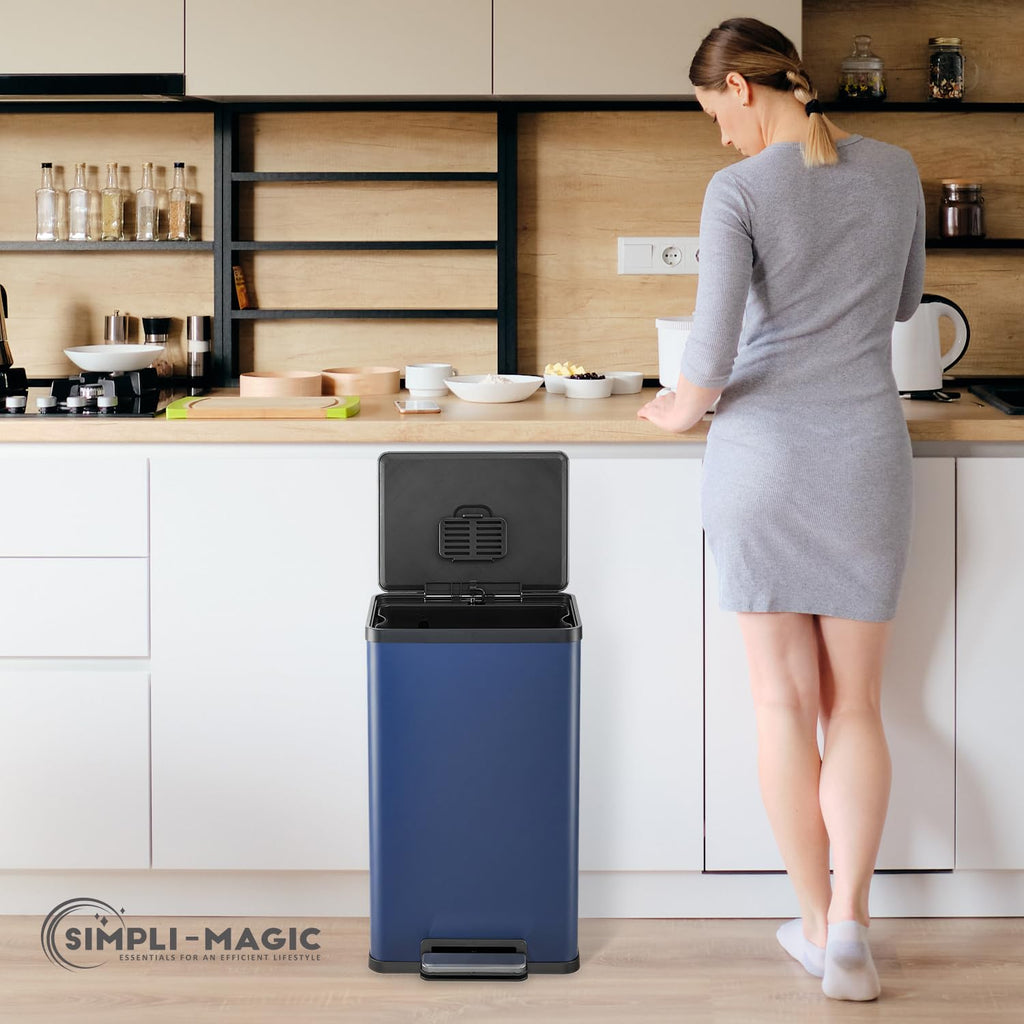 50L Stainless Steel Kitchen Trash Can with Soft-Close Lid K1368