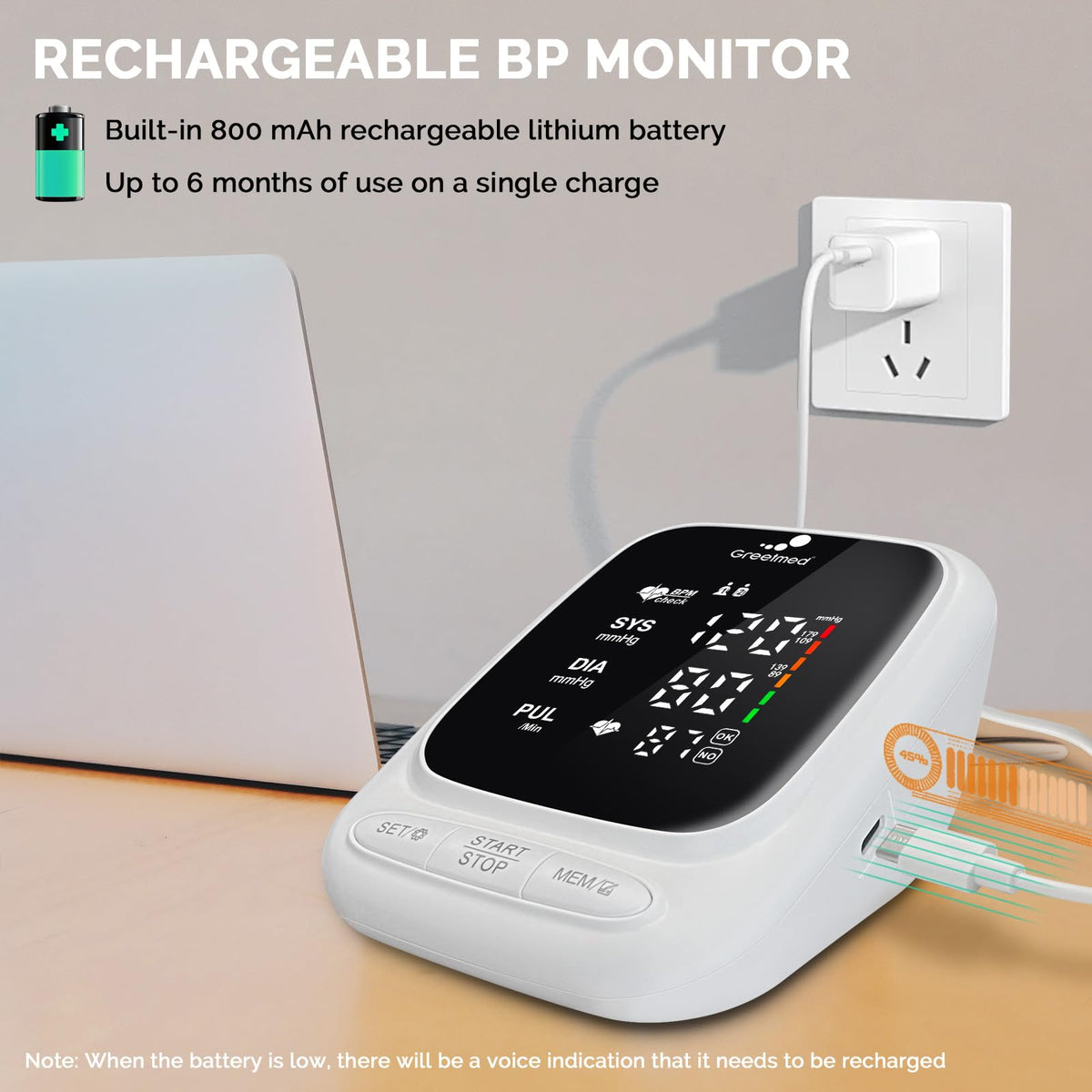 Automatic Upper Arm Blood Pressure Monitor with Adjustable 8.7"-16.5" Cuff I595238