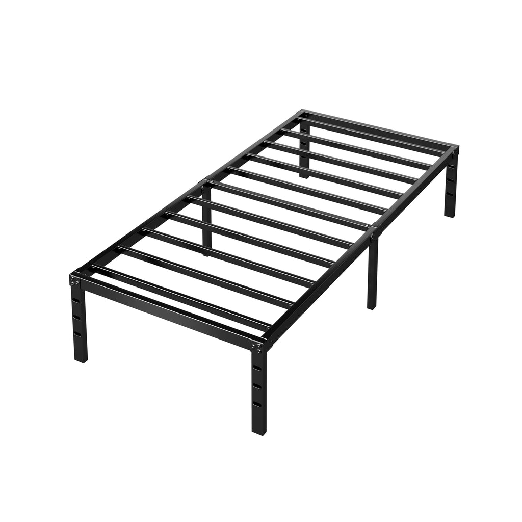 14 Inch Tall Black Metal Platform Twin Size Bed Frame F2379
