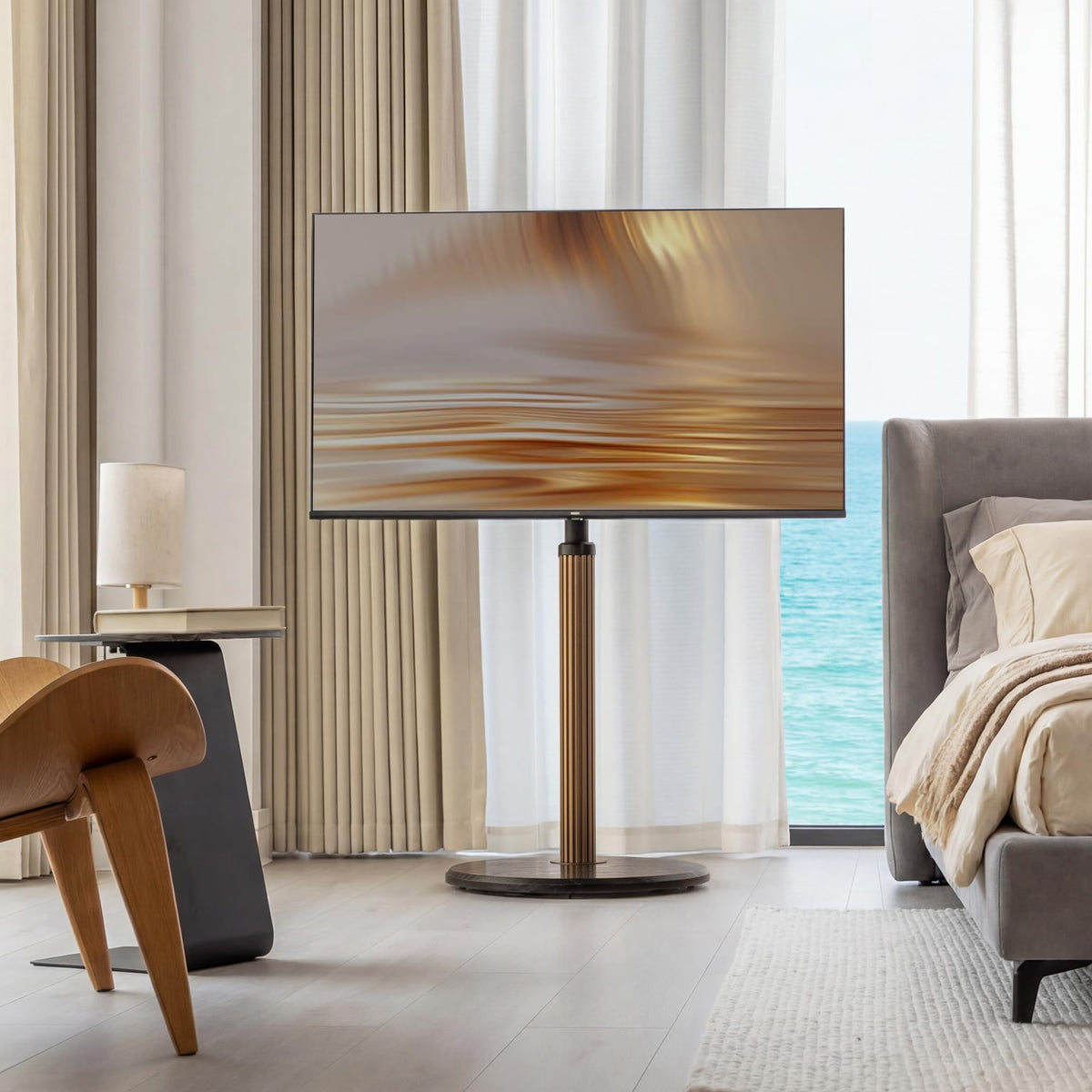 Aluminum Rolling TV Stand for 32-65 inch TVs R2100
