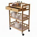 3-Tier Bamboo Kitchen Cart with Drawer W472744