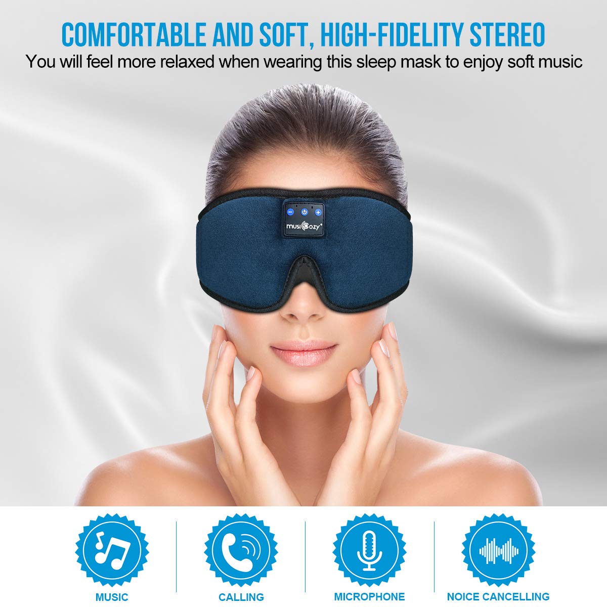 3D Bluetooth Wireless Headband Sleep Mask, Pack of 2 N455617
