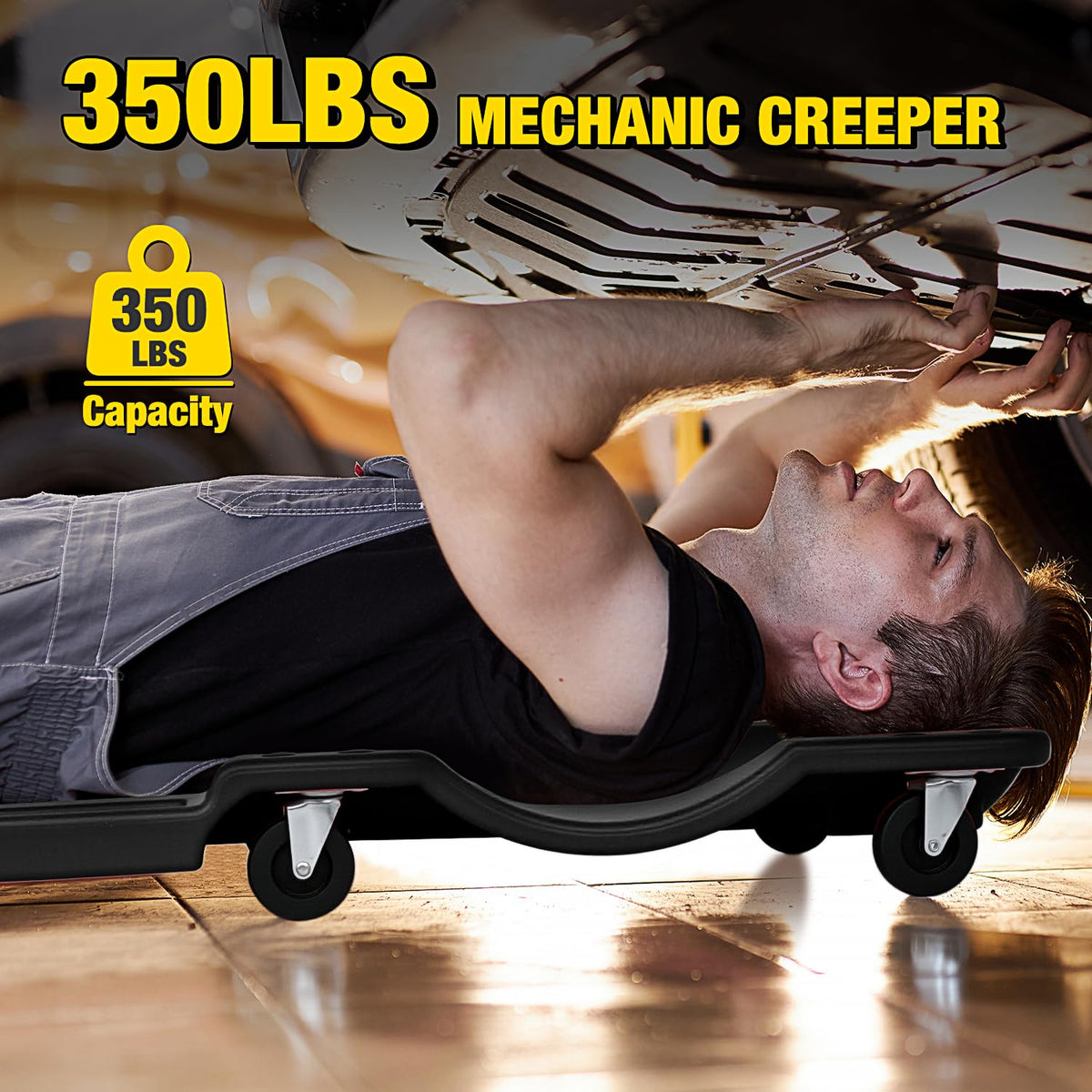 40" Mechanic Plastic Creeper with Padded Headrest Y9208