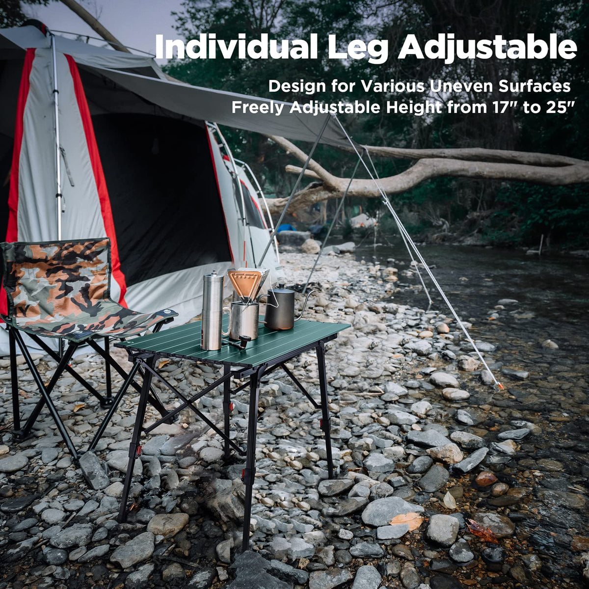 Portable Aluminum Camping Table with Adjustable Legs Z170