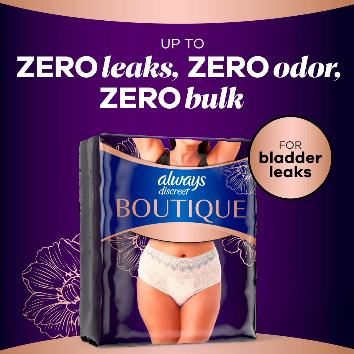 Incontinence and Postpartum Underwear for Women, Maximum Protection, Small/Medium, 48 Count W888013