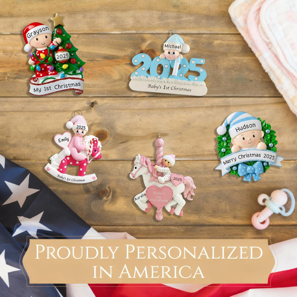 Pink Teddy Baby's First Christmas Ornament 2026 I997017