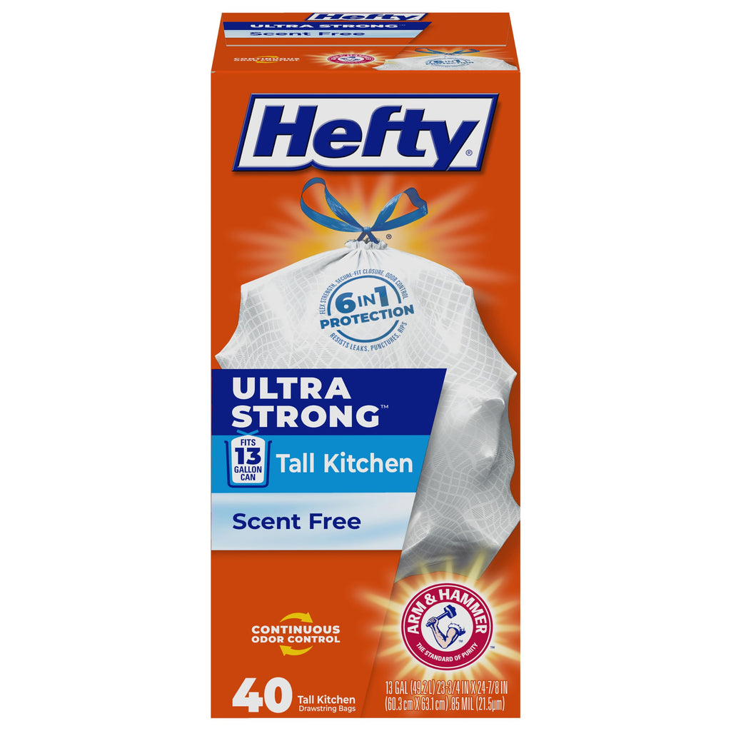 13 Gal White Unscented Kitchen Trash Bags K40079