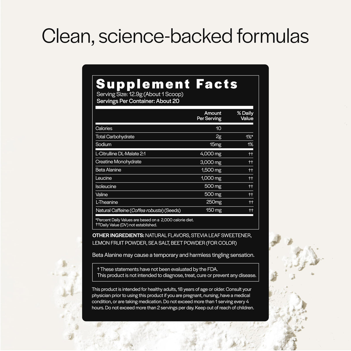 Pre-Workout Powder 3g Creatine Watermelon 20 Servings Y46869