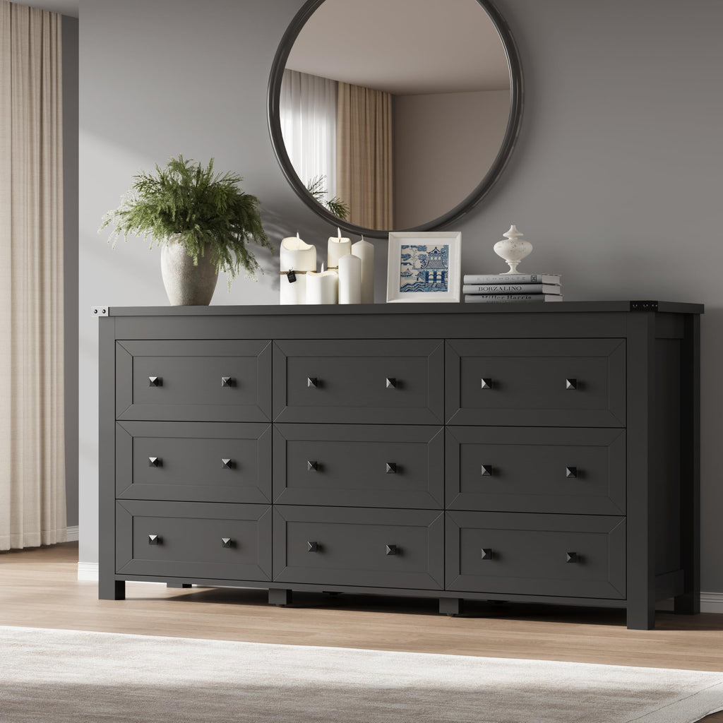 9 Drawer Wood Dresser Q9235