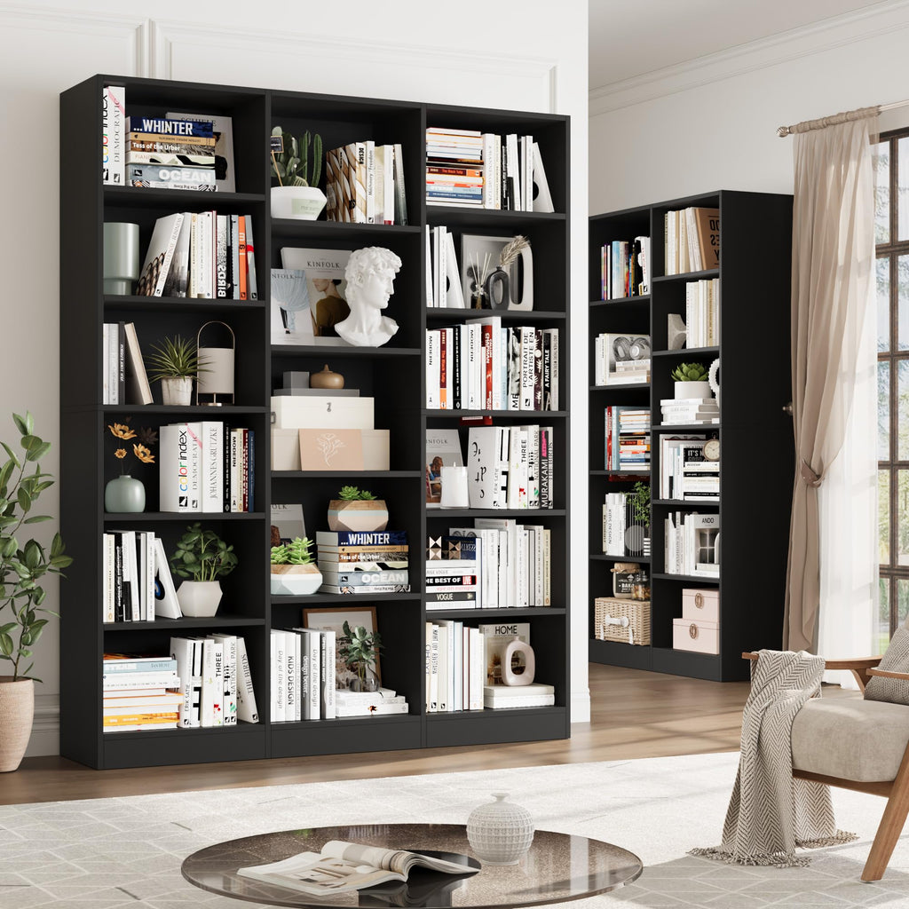 Triple Wide Bookshelf with 17 Display Shelves Q6481