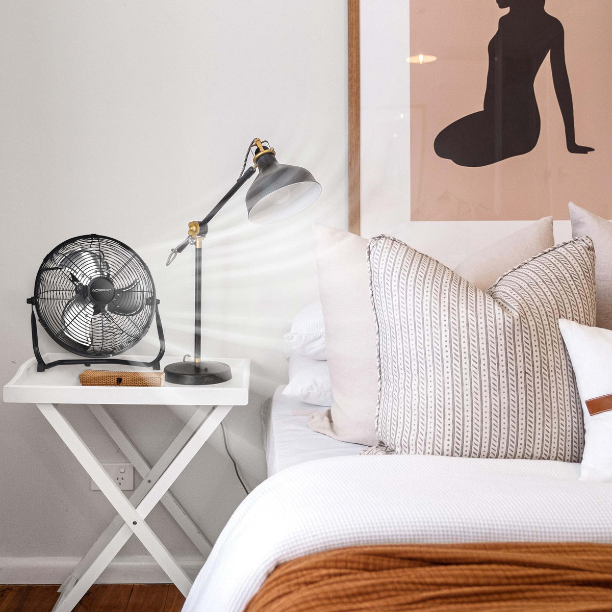 20 in. 3 Speed Metal Floor Fan in Black with Tilting Head N3580