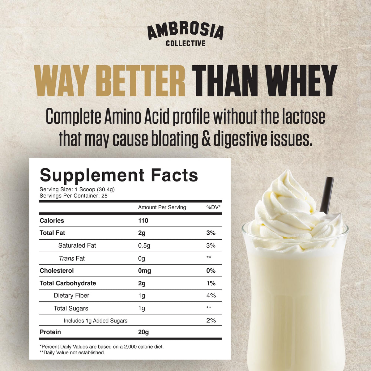 Plant Based Vegan Pea Protein Powder 20g Vanilla C254913