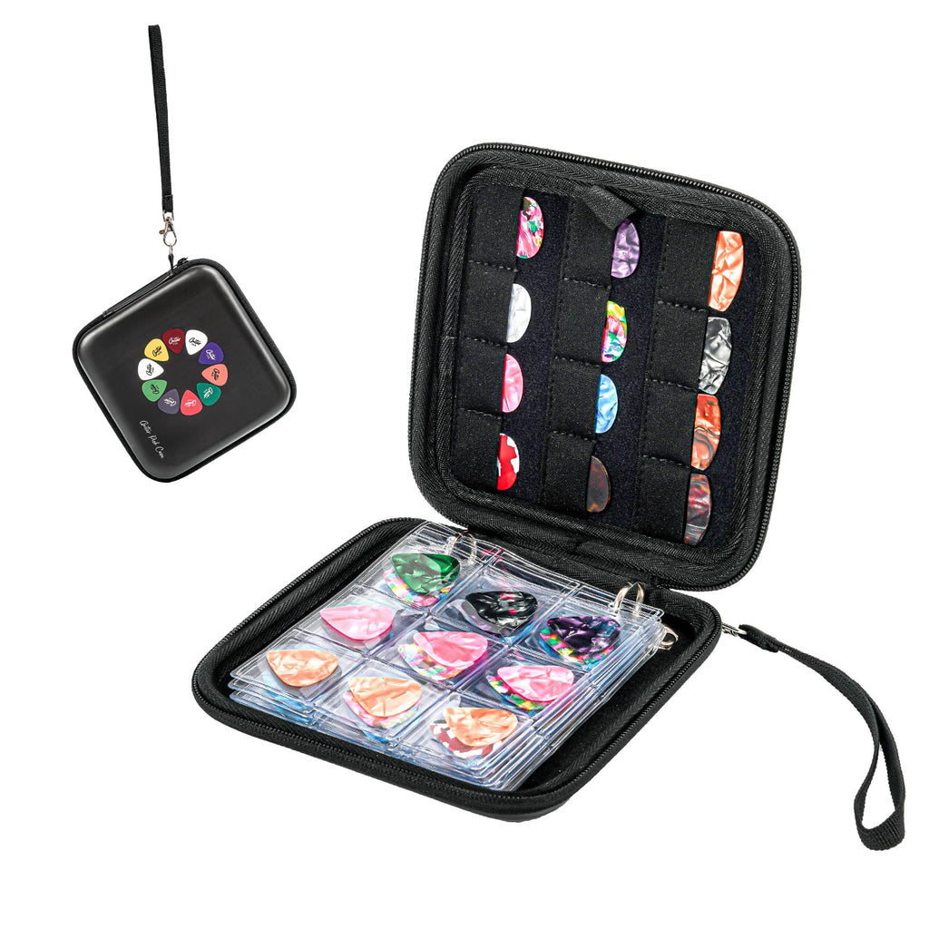 Black Guitar Pick Case Holds 84 pcs Picks Y505