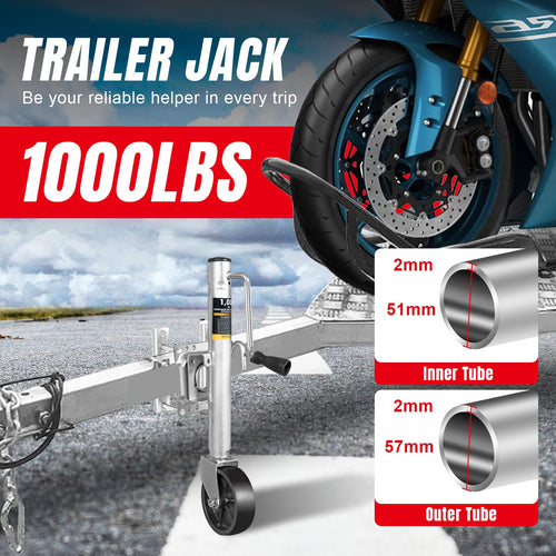 1000 lbs Heavy Duty Swivel Trailer Jack with Wheel H205