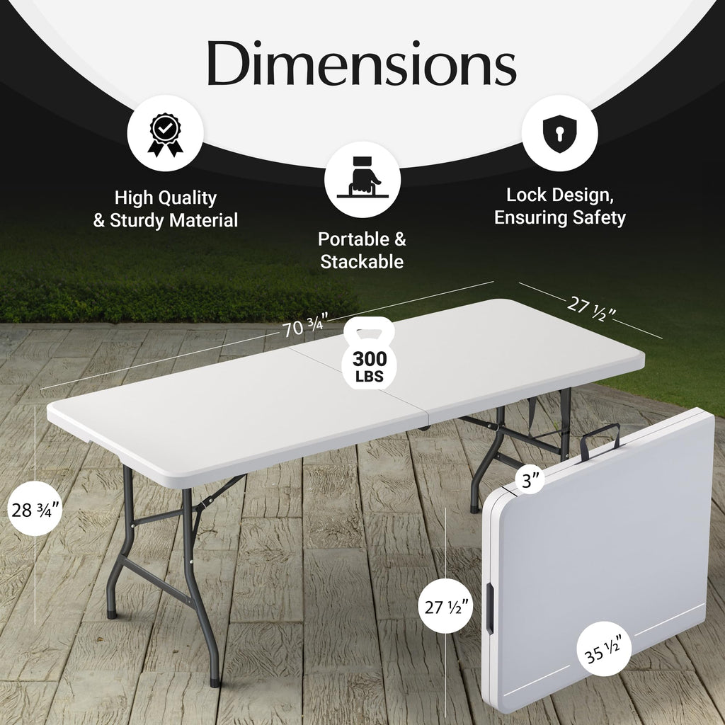 6 Feet Foldable Table with Steel Legs Q258082