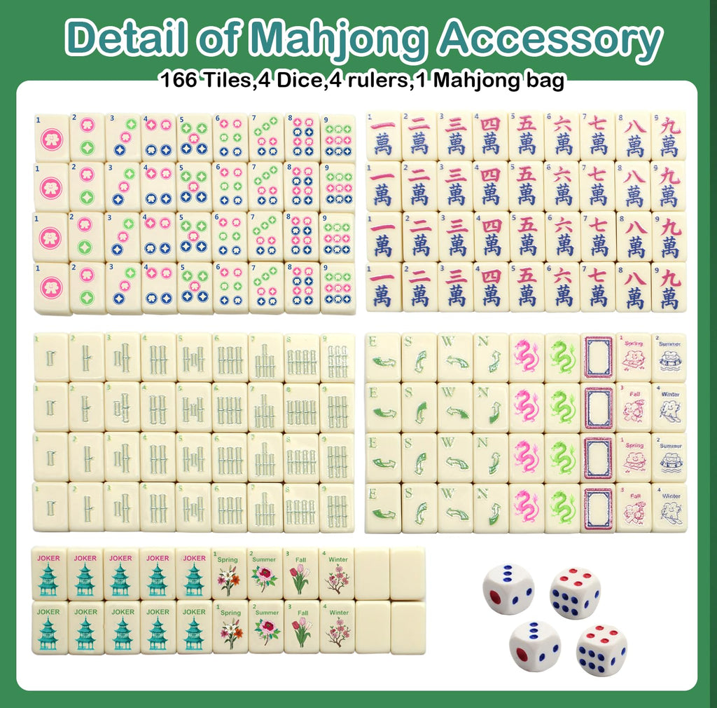 Mini Mahjong Set with 166 White Tiles N41330