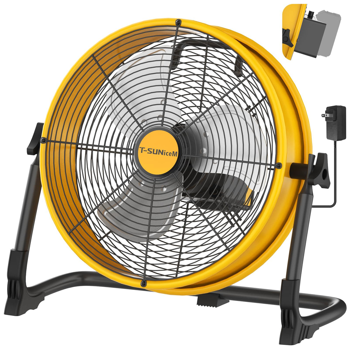 12" Battery Powered Cordless Floor Fan Y8325