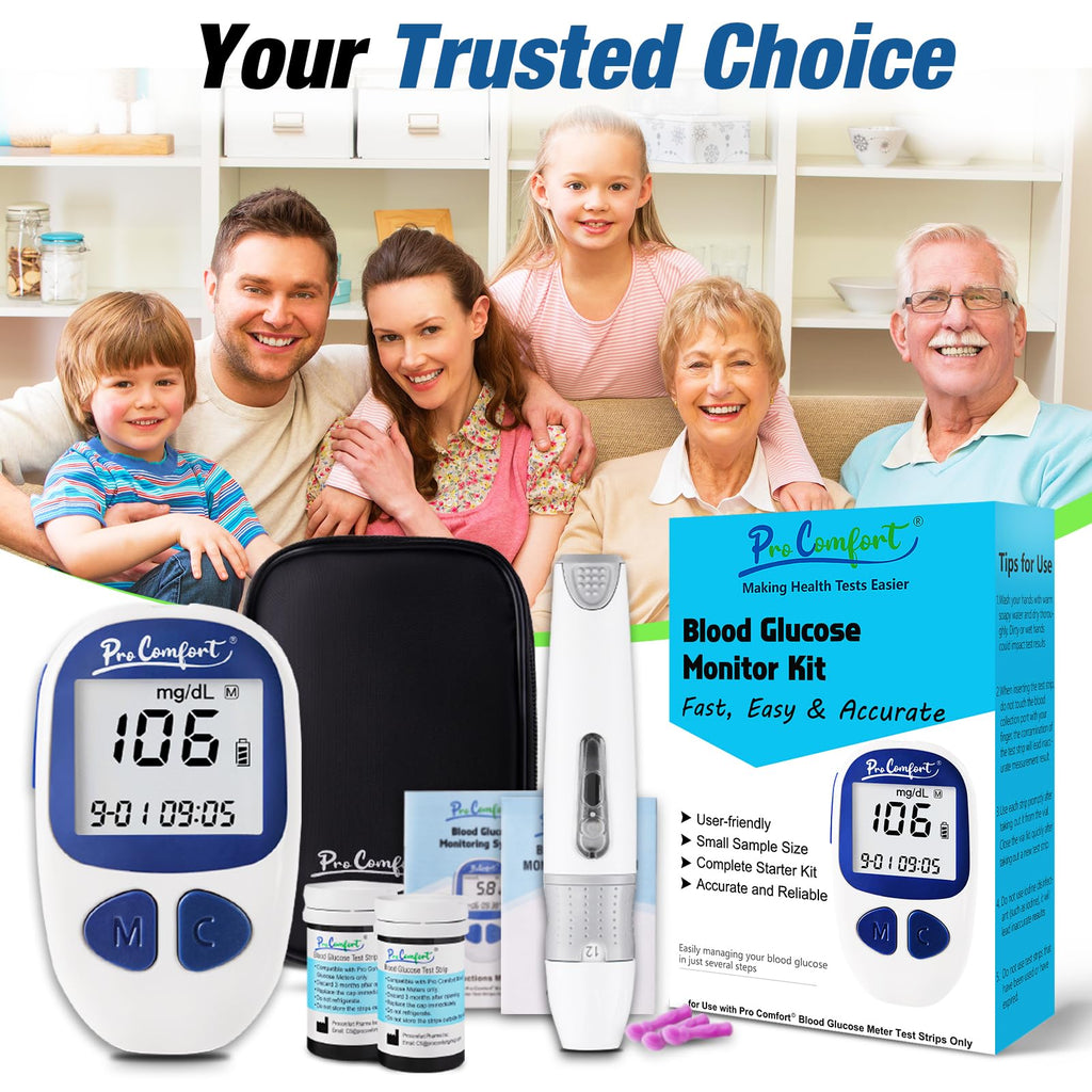 Blood Sugar Testing Kit with 100 Test Strips Lancing Device 100 Lancets V354936