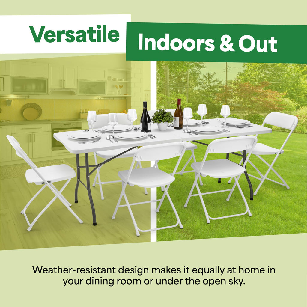 White 6ft Folding Table with Handle M133657