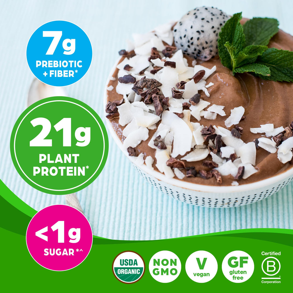 Organic Vegan Protein Powder, Chocolate Fudge 2 lbs + Original 30 oz G901