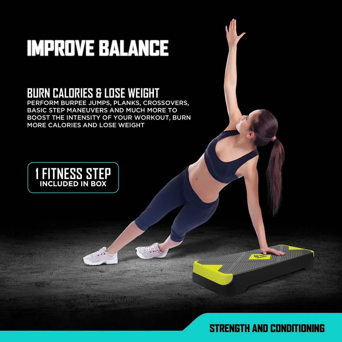 Aerobic Step Platform with Non-Slip Textured Surface Q99441