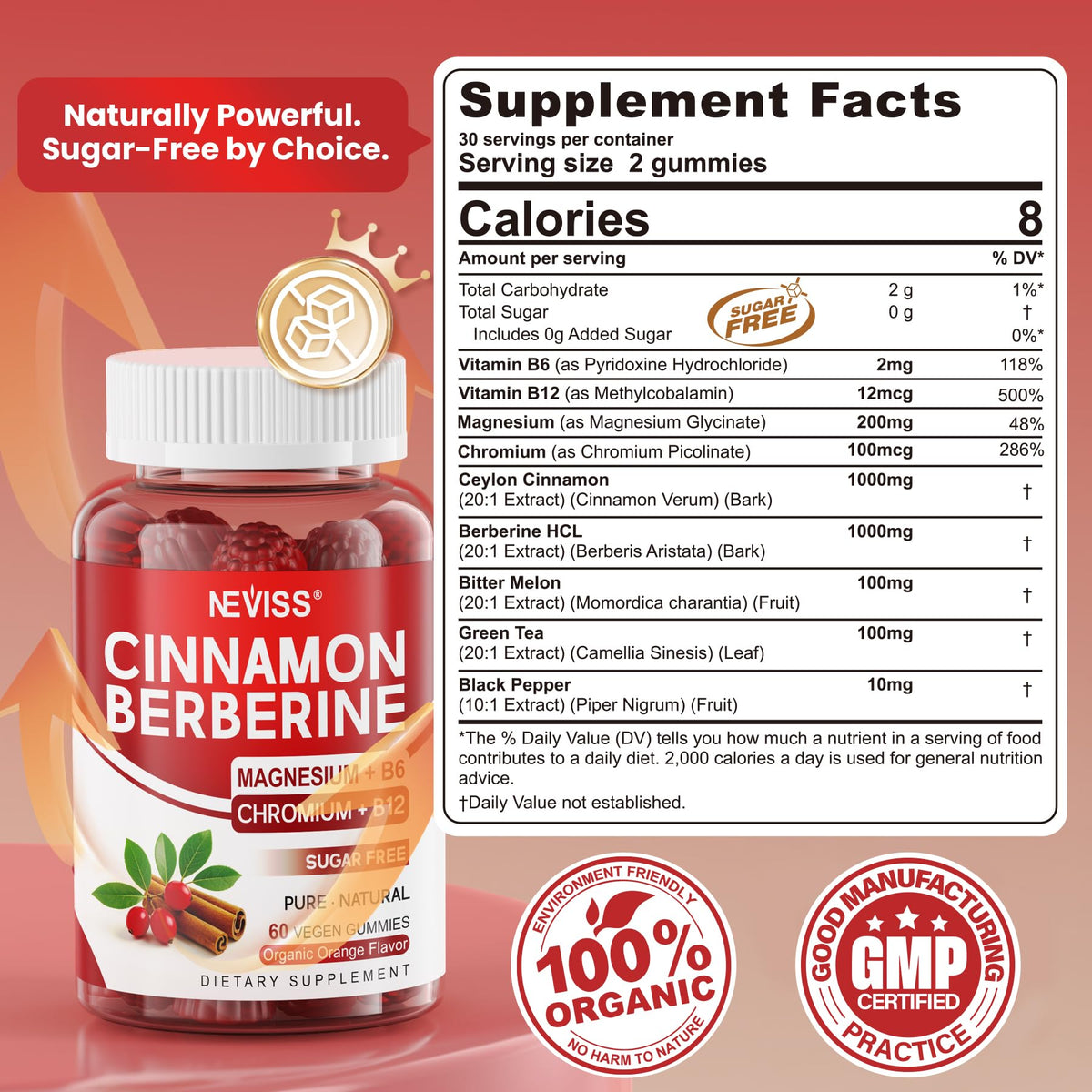 Sugar Free Vegan 2000mg Berberine Gummies R767