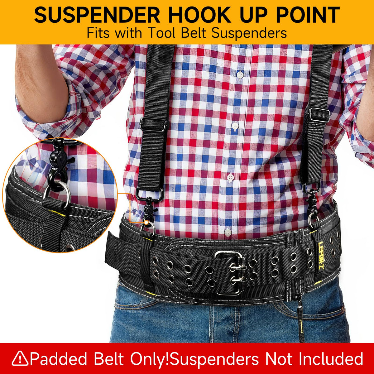 4-Inch Padded Heavy Duty Tool Belt with Suspenders Z29831